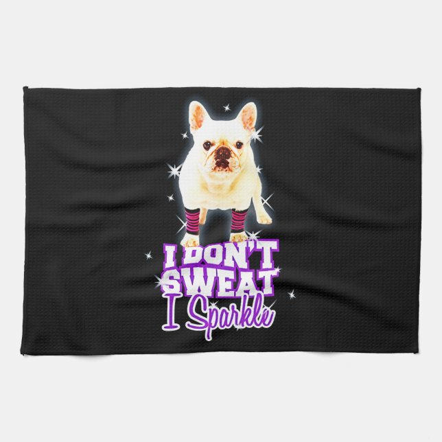 Linge De Cuisine Frenchie Gift | Je ne transpire pas Je me mouche (Horizontal)