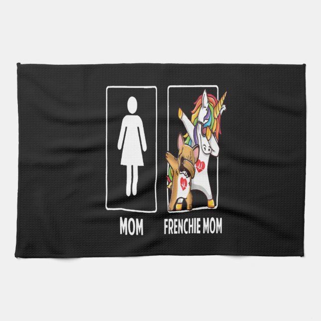 Linge De Cuisine Frenchie Gift | Maman avec maman française unique (Horizontal)