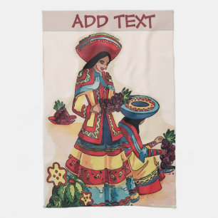 Linge De Cuisine Fresque carreaux pour femmes mexicaines