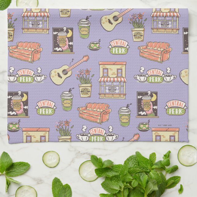 Linge De Cuisine FRIENDS™ | Purple Icon Pattern (Plié)