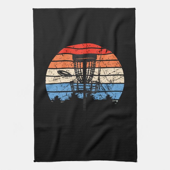 Linge De Cuisine Frisbee Golf Disque Golf Rétro (Vertical)
