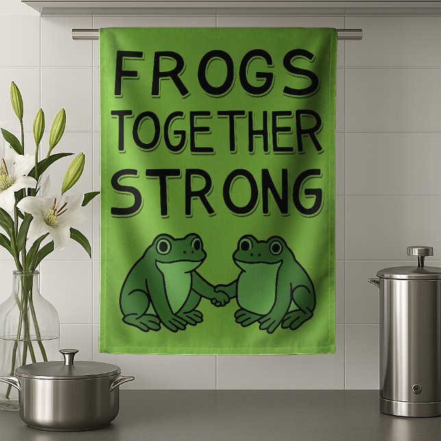 Linge De Cuisine Frogs Together Strong Portland Frog Protest (Créateur téléchargé)