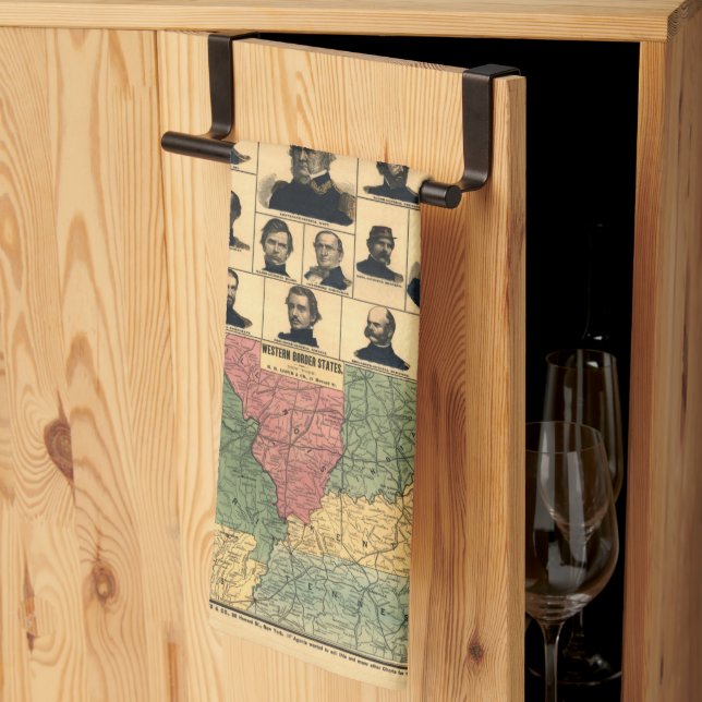 Linge De Cuisine Frontière de guerre civile Portraits militaires 18 (Pliage en tiers)