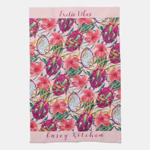 Linge De Cuisine Fruit de dragon Floral Tropical Moderne Palmier Ve