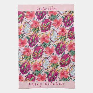 Linge De Cuisine Fruit de dragon Floral Tropical Moderne Palmier Ve