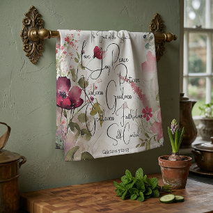 Linge De Cuisine Fruit de l'Esprit floral rose