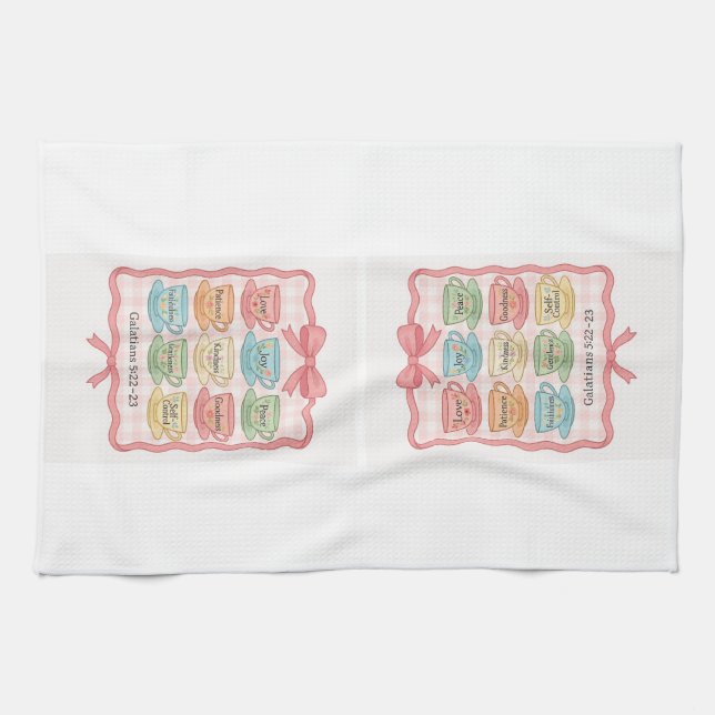 Linge De Cuisine Fruit de l'Esprit rose (Horizontal)