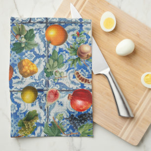 Linge De Cuisine Fruit d'été méditerranéen & Mosaïque Bleue Bl