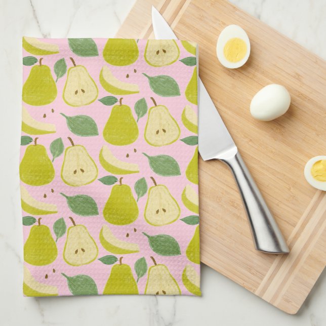 Linge De Cuisine Fruit poire (Quart Plié)