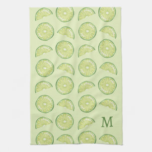 Linge De Cuisine Fruits Citrus Lime Vert Avec Monogramme Personnali