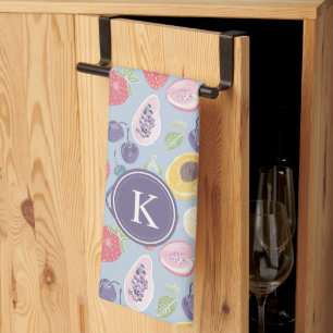 Linge De Cuisine Fruits colorés Monogramme Motif de printemps