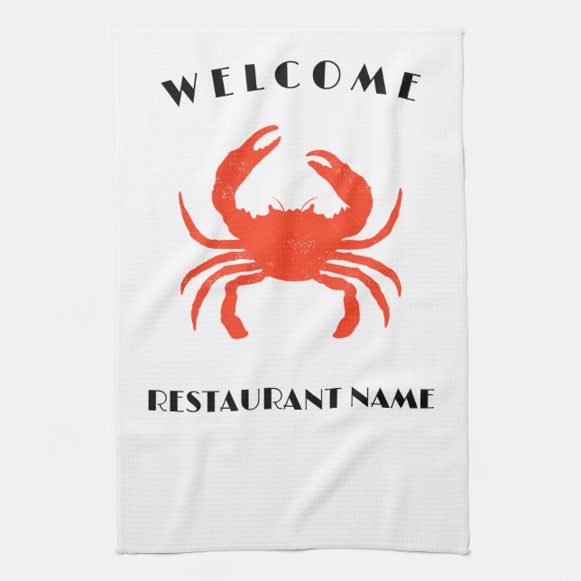 Linge De Cuisine Fruits de mer modernes accueil Crabe rouge personn (Vertical)