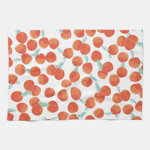 Linge De Cuisine Fruits de pêche, motif d'été.