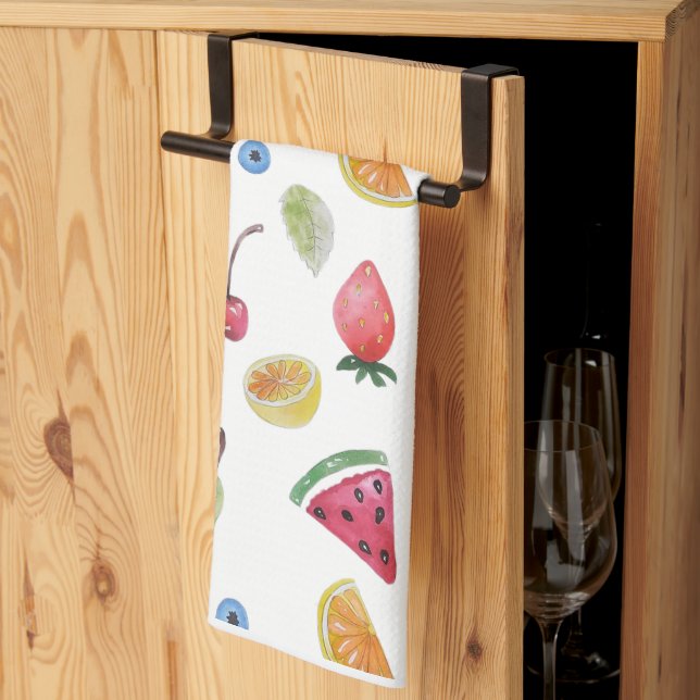 Linge De Cuisine fruits d'été colorés (Pliage en tiers)