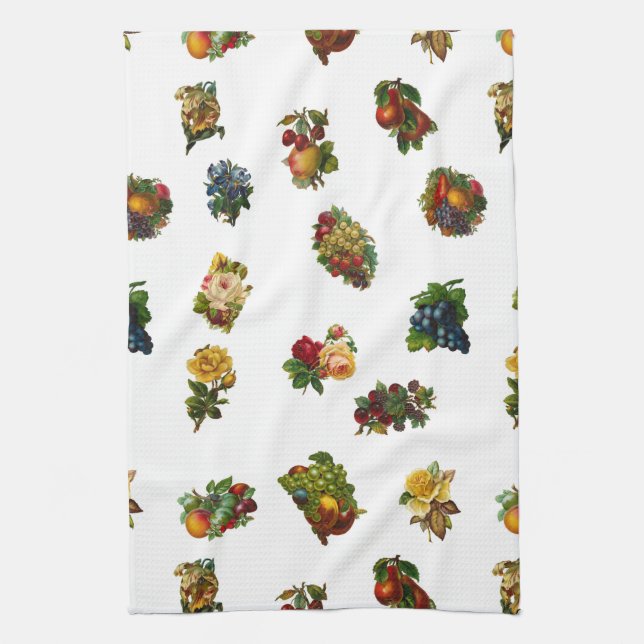 Linge De Cuisine Fruits et fleurs vintages (Vertical)