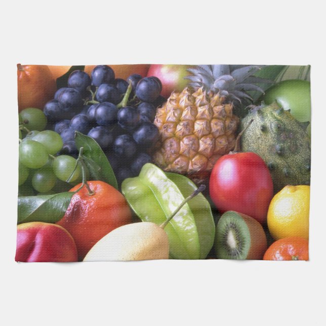 Linge De Cuisine Fruits tropicaux colorés (Horizontal)