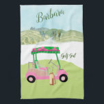 Linge De Cuisine Fun Glam Golf Panier Pittoresque Nom personnalisé<br><div class="desc">Une touche d'humour de golf pour la petite amie de votre vie, qui va s'amuser avec celle-ci — une voiturette de golf glam pour l'amoureux du golf qui aime jouer avec style — ou qui aime juste jouer — personnalisée avec son prénom — personnalisée et unique. Ou, prenez-en un pour...</div>
