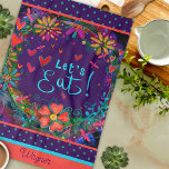 Linge De Cuisine Fun Mangeons Citation Floral Nom du coeur Cuisine<br><div class="desc">Fun Let’s Eat Citation Stylish Floral Cuisine serviette personnalisée avec le nom. Ces serviettes de cuisine personnalisées uniques sont un cadeau parfait pour célébrer un anniversaire, la retraite, l'anniversaire, la fête du ménage, un cadeau mariage, etc... Une façon amusante de célébrer n'importe quelle occasion. Associez-le avec une bouteille de vin...</div>
