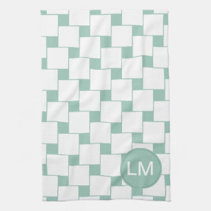 Linge De Cuisine Fun tissé Carré Mint Green