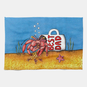 Linge De Cuisine Funky Hermit Crab Fête des pères meilleur papa