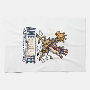 Linge De Cuisine Funny Amerigiraffee Patriotique Giraffe Chemise Ho