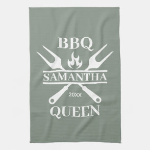 Linge De Cuisine Funny BBBQ Personnalisé Barbecue Queen Cuisine