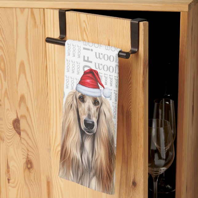 Linge De Cuisine Funny Dog Lover Holiday Afghan Hound Christmas (Pliage en tiers)