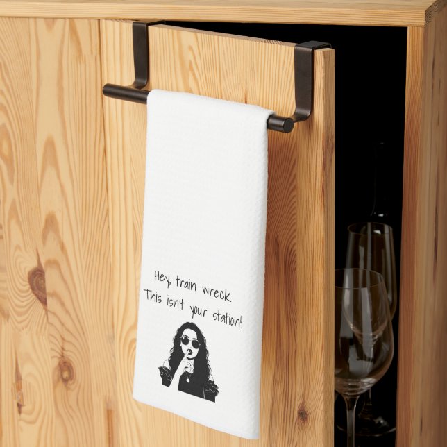 Linge De Cuisine Funny Hey, Train Wreck This Isn't Your Station  (Pliage en tiers)