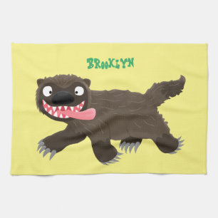 Linge De Cuisine Funny hungry wolverine animal cartoon