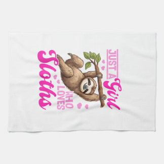 Linge De Cuisine Funny Lazy Sloth Just a Girl Who Loves Sloths T-Sh