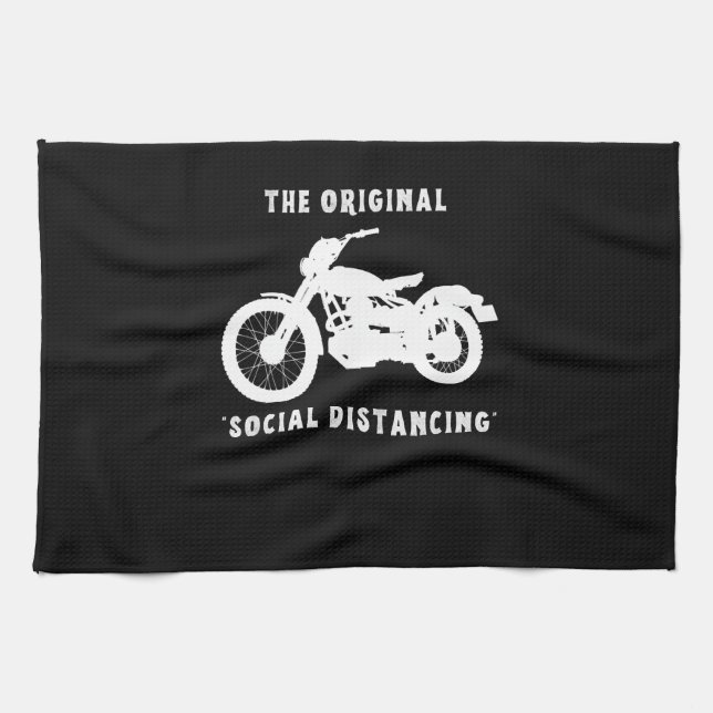 Linge De Cuisine Funny Motorcycle Original Distances sociales (Horizontal)