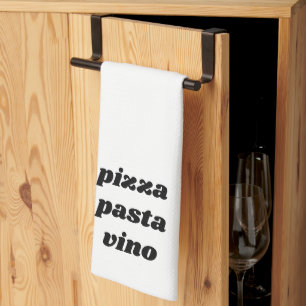Linge De Cuisine Funny Pizza Pasta Vino Nom Blanc Noir Cuisine