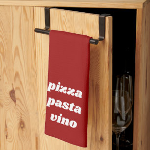 Linge De Cuisine Funny Pizza Pasta Vino Nom Rouge Blanc Italie