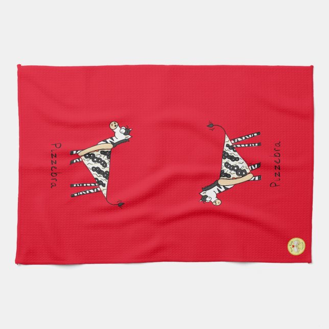 Linge De Cuisine Funny Pizza Zebra mignonne Cartoon Enfants (Horizontal)