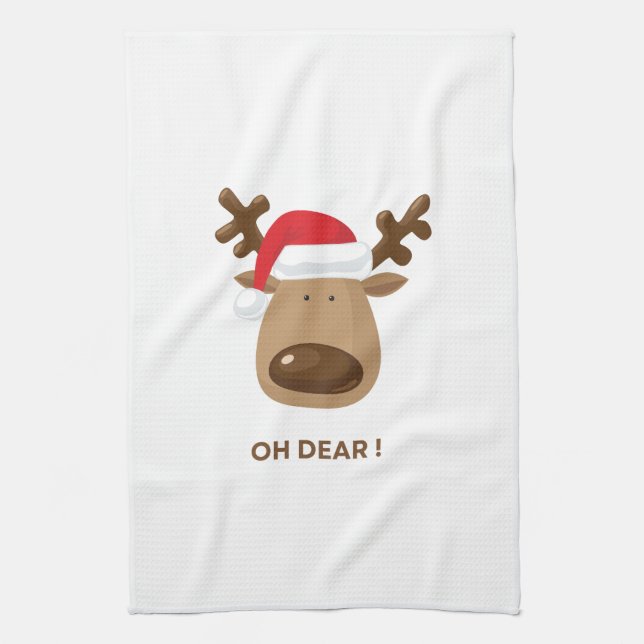 Linge De Cuisine Funny Reindeer Christmas Holiday Teachers Gift  (Vertical)