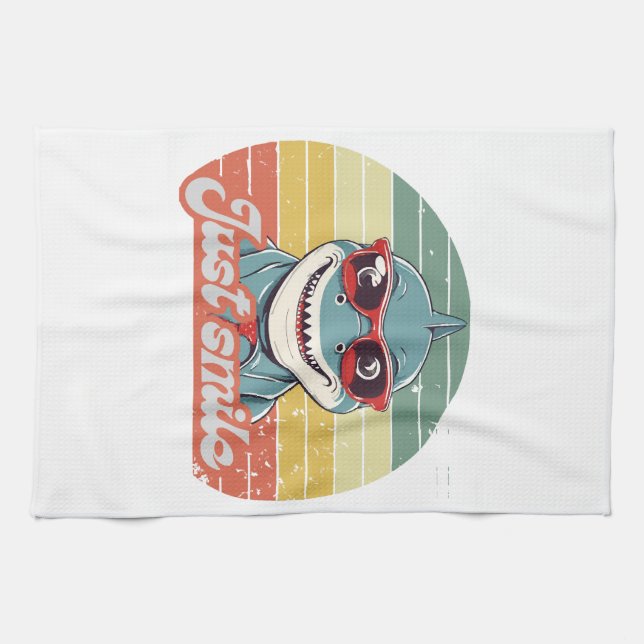 Linge De Cuisine Funny requin invitation vous sourire (Horizontal)