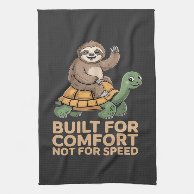 Linge De Cuisine Funny Sloth Riding Turtle (Vertical)