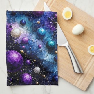 Linge De Cuisine Galaxie de minuit Poly Bulles
