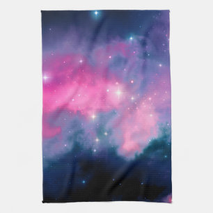Linge De Cuisine Galaxie rose & bleu Nebula & étoiles Abstrait