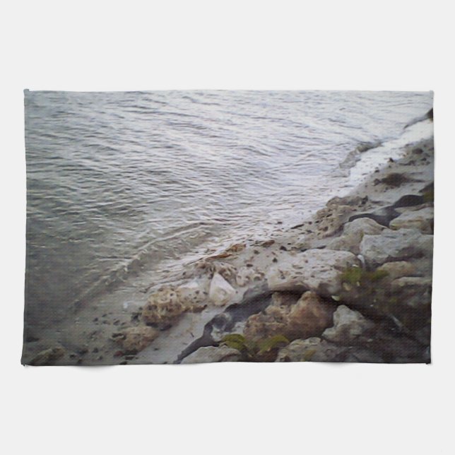 Linge De Cuisine Galets Sur La Plage (Horizontal)