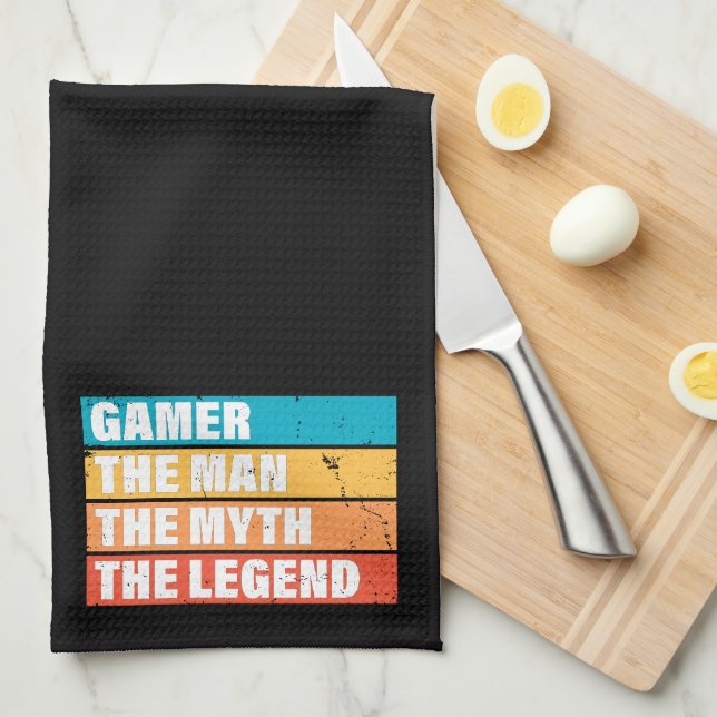 Linge De Cuisine Gamer. L'Homme. Le Mythe. La Légende. (Quart Plié)