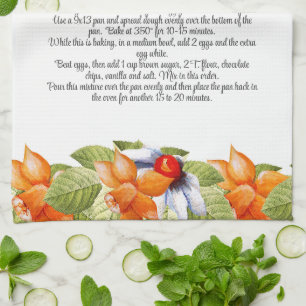 Linge De Cuisine Garder Recette Cadeau Aquarelle Aquarelle Fleurs v