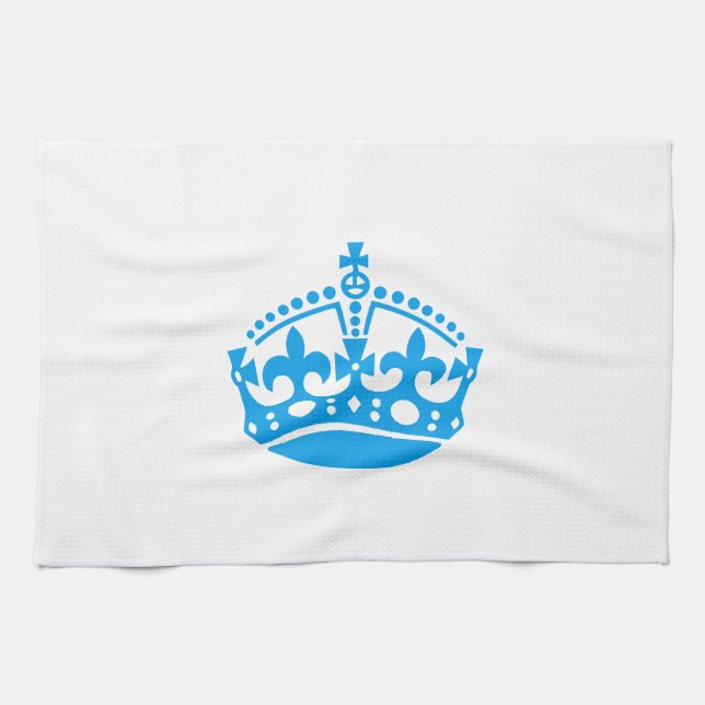 Linge De Cuisine Gardez calme couronne bleue (Horizontal)