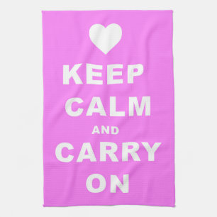 Linge De Cuisine GARDEZ CALME ET PORTEZ-VOUS SUR Rose