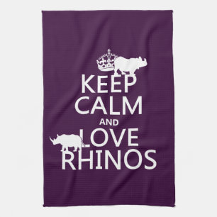 Linge De Cuisine Gardez le calme et aimez les rhinocéros (toute