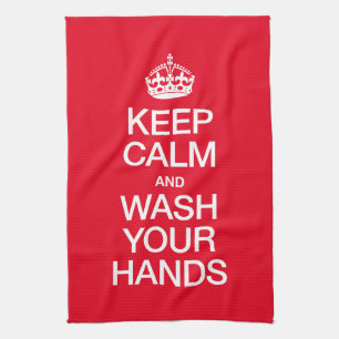 LINGE DE CUISINE GARDEZ LE CALME ET LAVEZ-VOUS LES MAINS