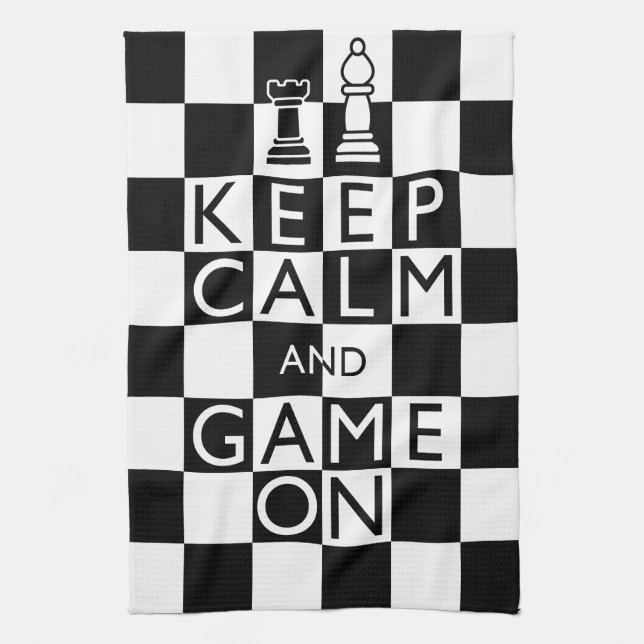 Linge De Cuisine GARDEZ LE CALME ET LE JEU SUR - Échecs (Vertical)