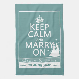 Linge De Cuisine Gardez le calme et mariez sur le mariage lesbien