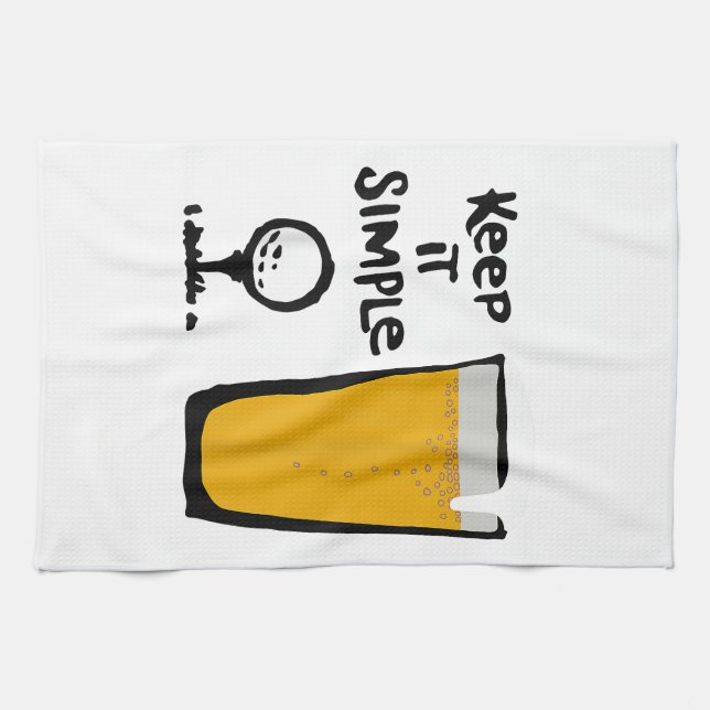 Linge De Cuisine Gardez-le Simples Funny Golf Bière (Horizontal)