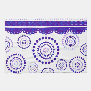 Linge De Cuisine Garland ARTdeco violet bleu + votre couleur de dos
